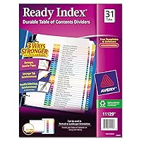 Avery 11129 Index Dividers,T/Contents,1-31 Tab,3HP,8-1/2-Inch x11-Inch,1/ST,Multi