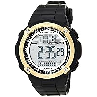 Armitron Sport Men's Gold-Tone Accented Digital Chronograph Black Resin Strap Watch, 40/8468GBK
