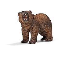 Schleich Wild Life Realistic Grizzly Bear Figurine - Hand-Painted and Detailed Animal Figure for Kids, Perfect Toy for Fun and Imaginative Adventures, Gift for Boys and Girls Ages 3+ , 2.6 inch
