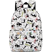 Anime Monokuma Backpack All Over Printed Schoolbag Laptop Backpack Cosplay Daypacks White