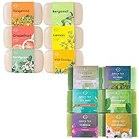 O Naturals Ultimate Citrus Bar Soap Bundle. green Tea Soap Collection and Fragrant Citrus Soap Collection Sets. Two 6 packs 4 ounce Each Bar