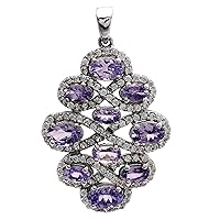Cluster pendant !! 6.20 ct natural gemstones 925 sterling silver Trio Infinity pendant (tanzanite)