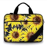 11.6 12 12.9 13 13.3 Inches Canvas Laptop Carrying Shoulder Sleeve Carrying Case Ultrabook Protective Bag Messenger Briefcase with Side Handle (Sunflower)