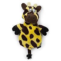 Chew Guard Flats Toy, Giraffe, Yellow/Brown Ultrasonic Silent Squeaker Dog Toy, Large