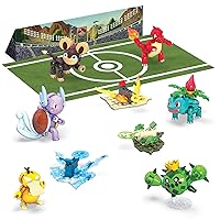 MEGA Pokémon Action Figure Building Toys Set for Kids, Trainer Team Challenge with 450 Pieces, 6 Poseable Characters and Accessories