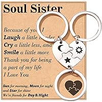 Tarsus Best Friend Keychains Birthday Gifts for Friends Women Sun Moon Star Friendship Christmas Gifts for Bff Bestie Sister