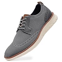 Cestfini Dress Sneakers Men Casual Oxford Shoes Lightweight Office Sneakers Comfortable Business Wingtip Walking Shoes Mesh Breathable Knit Tennis Summer Shoes