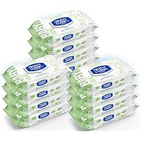 Skin Care Baby Wipes Scented 60ct (12-Pack) | Safe on Sensitive Skin | Green Tea & Cucumber Scent | 100% Plastic-Free