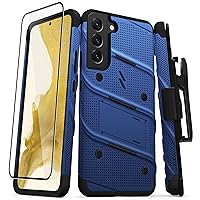 ZIZO Bolt Bundle for Galaxy S22 Plus Case with Screen Protector Kickstand Holster Lanyard - Blue