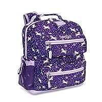Bentgo® Kids Backpack - Lightweight 14” Backpack in Fun Prints for School, Travel, & Daycare, Ideal for Ages 4+, Roomy Interior, Durable & Water-Resistant Fabric, & Loop for Lunch Bag (Unicorn)