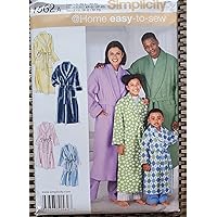 Simplicity 1562 Easy to Sew Child's, Teen's, and Adult's Robe Sewing Patterns, Youth Sizes XS-L and Adult Sizes XS-XL