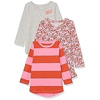 Girls and Toddlers' Long-Sleeve Tunic T-Shirts, Pack of 3