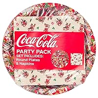 Silver Buffalo Coca Cola Vintage Santa Collage 32ct Paper Napkin and Plate Party Pack