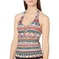 Rouched Front Halter Tankini Swimsuit Top