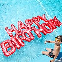 Pool Party Decorations Happy Birthday Pool Floats Large Floating Letters Pool Party Decorations for Kids Birthday Party Decorations, Perfect for Summer Party Decor Birthday Banner Backdrop