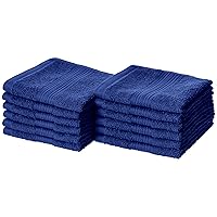 Amazon Basics Fade-Resistant Cotton Washcloth - 12-Pack, Navy Blue, 12