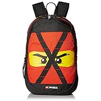 LEGO NINJAGO Future Kids School Backpack Bookbag, for Travel, On-the-Go, Back to School, Boys and Girls, with Adjustable Padded Straps, Red