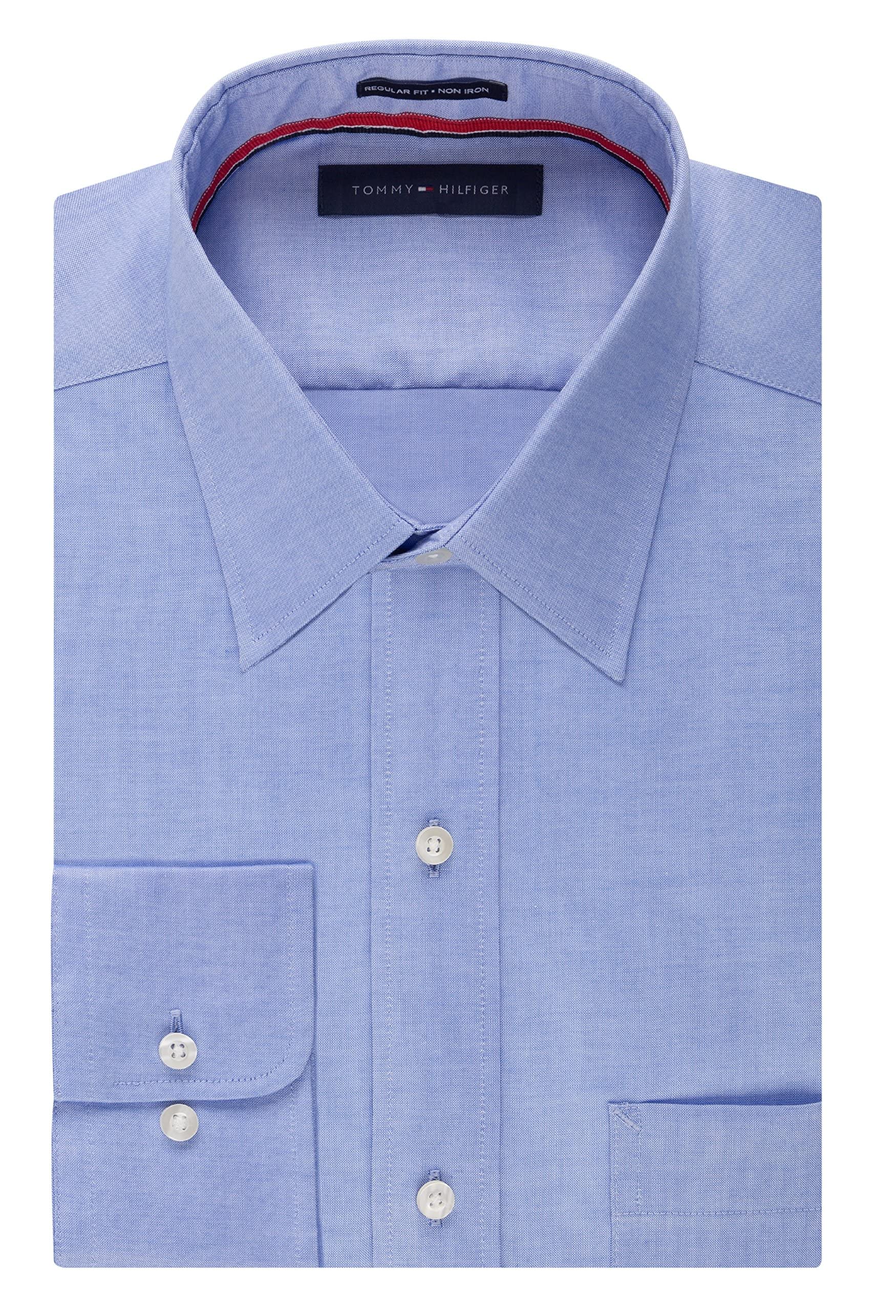 Tommy Hilfiger Men's Dress Shirt Regular Fit Non Iron Solid