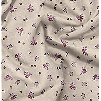 Soimoi Poly Canvas Beige Fabric by The Yard - 56 Inch Wide - Florals, Leaves Print Fabric - Elegant & Beautiful Patterns for Fashion and Home Decor Printed Fabric