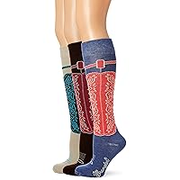 Wrangler Women's Ladies Rayon Horseshoe Boot Socks 3 Pair Pack