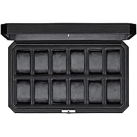 ROTHWELL 12 Slot Leather Watch Box for Men - Luxury Watch Case Display Organiser, Men's Storage Boxes Holder Large Glass Lid (Black/Grey)