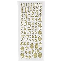 docrafts A8181004 Anita's Glitterations Numbers Stickers, Gold