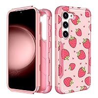 for Samsung Galaxy S23 Plus Case Women Cute Girls Phone Cover Girly Aesthetic Unique Design Teen Kawaii Strawberry Heavy Duty Protective Hard Shockproof Military Grade Funda for S23 Plus