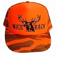 Nice Rack Orange Camouflage Camo Mesh Trucker Hat Cap Deer Blaze Buck