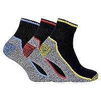Mens no Sweat Low Cut Work Socks for Steel Toe Boots (Short work BWS)