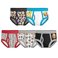 Power Rangers Boys' Amazon Exclusive 100% Combed Cotton 5-Pack Brief in Sizes 4, 6 and 8