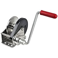 Stainless Steel Hand Winch with Auto Brake, Gear Cover, Safety Drum Cover Rated at 1000 lb Capacity Model: EABW1200SS