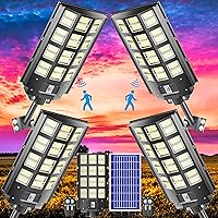 4-Pack Solar Outdoor Light 3200W,240000LM Solar Street Light,Wide Angle Lamp, Waterproof IP67,with Remote Control & Motion Sensor,The Ultimate Lighting Solution for Parking Lots and Beyond