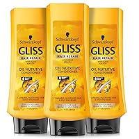 GLISS Hair Repair Conditioner, Oil Nutritive for Longer Hair Prone to Split Ends, 13.6 Ounces (Pack of 3)