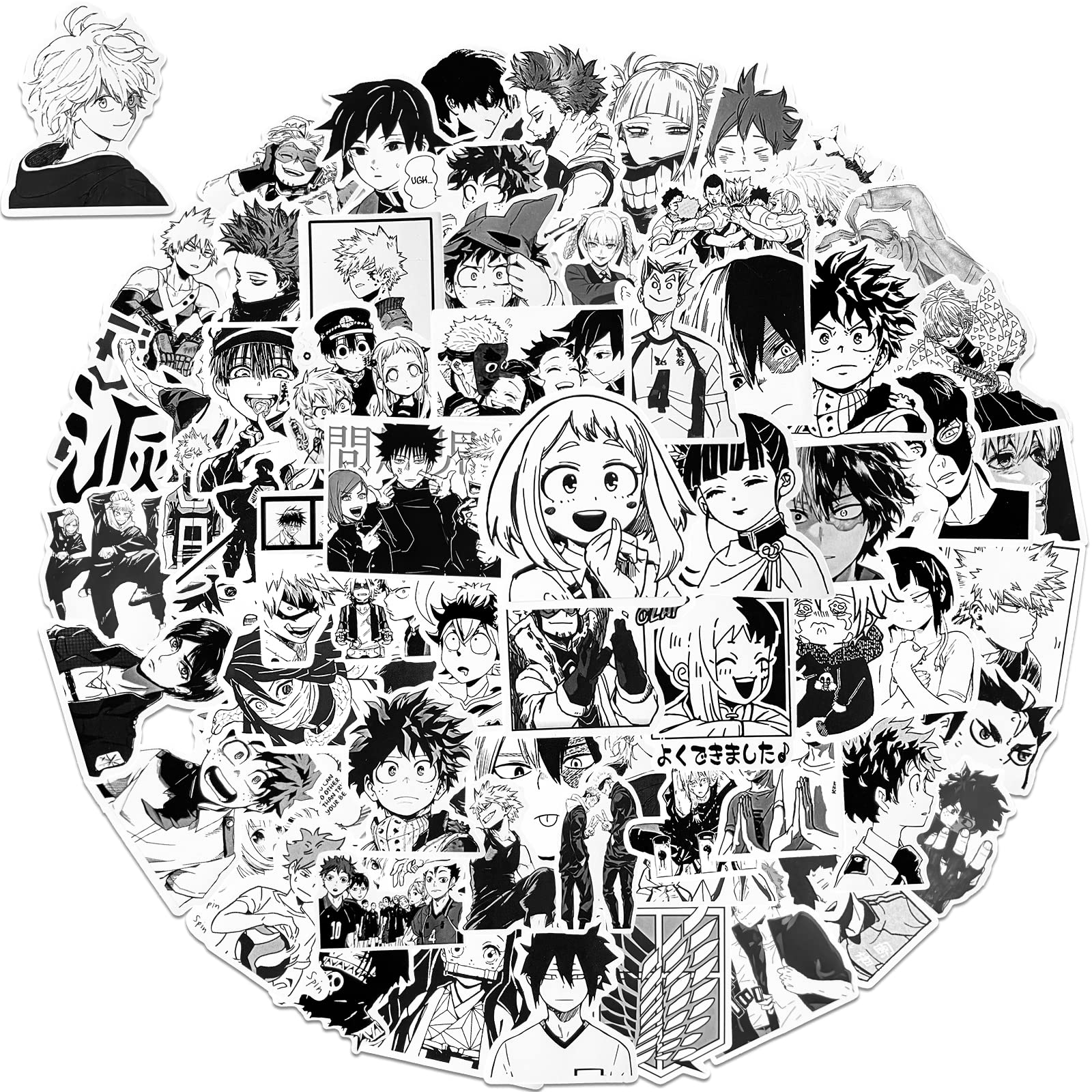 Mua 100 Pcs Anime Mixed Stickers Pack, Black and White Vinyl Waterproof Anime  Stickers for Hydro Flask Water Bottle Laptop Skateboard Computer for Kids  Teens trên Amazon Mỹ chính hãng 2023 | Giaonhan247