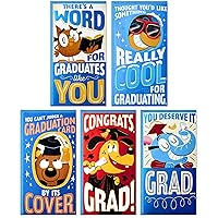 Hallmark Graduation Cards Money Holder or Gift Card Holder Assortment for Kids (Funny Animals, 5 Cards with Envelopes)