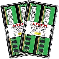 A-Tech 64GB Kit (4x16GB) Memory RAM for Dell PowerEdge T330 - DDR4 2666MHz PC4-21300 ECC Unbuffered UDIMM 2Rx8 1.2V - Server