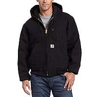 CarharttMenLoose Fit Firm Duck Insulated Flannel-Lined Active JacketBlackMedium