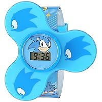 Accutime Kids Sonic The Hedgehog Fidget Spinner Blue Digital Watch for Boys, Girls and Toddlers (Model: SNC4016AZ)