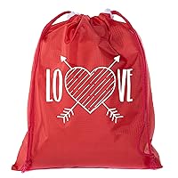 Valentine's Day Bags, Mini Drawstring Cinch Backpacks, Valentines Day Gift Bags - Red CA2655VAL S3
