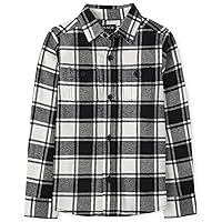 The Children's Place Boys' Long Sleeve Flannel Button Down Shirt