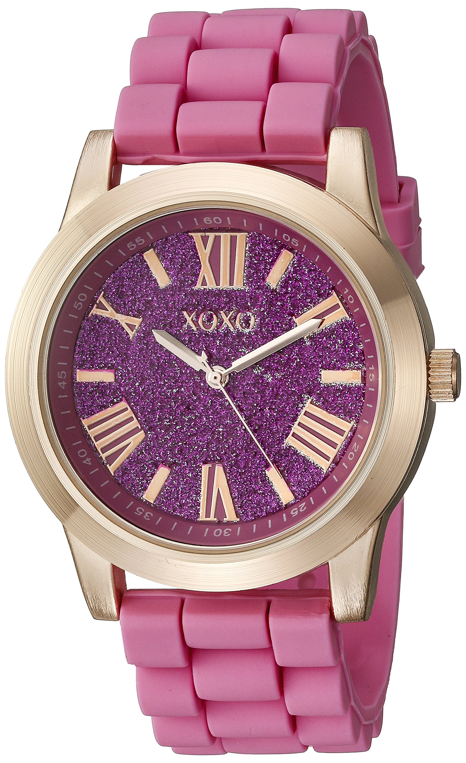 XOXO Women's XO8086 Rose Gold-Tone and Pink Watch