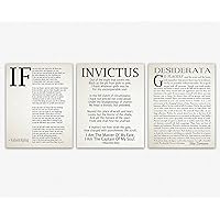 Wallbuddy If Poem Invictus Poem and Desiderata Inspirational Poems Set of 3 (33.1 x 46.8 (A0), Ivory)