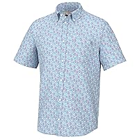 HUK Men's Kona Pattern Short Sleeve Fishing Button Down Shirt