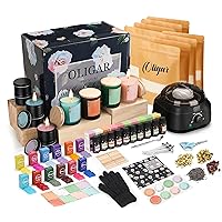Oligar Complete Candle Making Kit with Wax Melter, Candle Making Supplies, DIY Arts&Crafts Kits Gift for Beginners,Adults,Kids,Including Electric Stove,Wicks,Soy Wax,Rich Scents,Candle Tins,Dyes