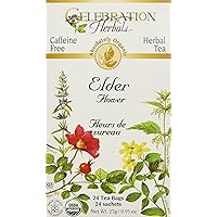 CELEBRATION HERBALS Elder Flowers Tea Organic 24 Bag, 0.02 Pound