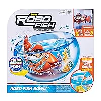 Robo Fish Water Activiated Swimming Pets Fish Bowl Playset by ZURU Color Changing Toys and Never Wet Sand