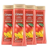 Caress Body Wash for Women, Mango & Almond Oil, Refreshing Shower Gel for Smooth, Rejuvenated Skin, 20 fl oz, 4 Pack