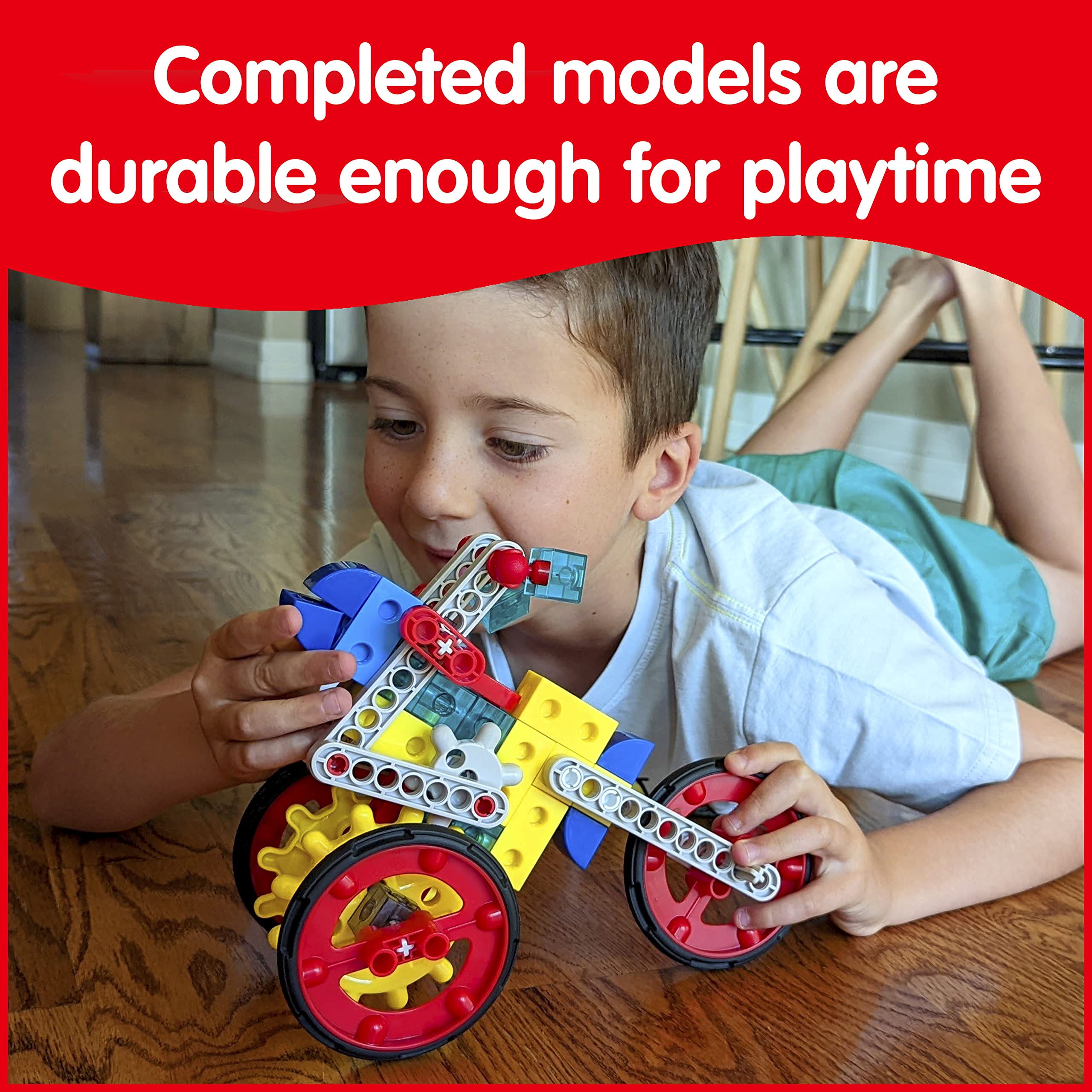 My Gears Transport Set - 118 Pieces - 8+ Activities - Gears Toys for Kids - Build Rotating, Moving Models - Building Toys for Kids Ages 4-8