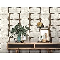 RoomMates RMK12349PL Mid-Century Beads Peel and Stick Wallpaper, Brown
