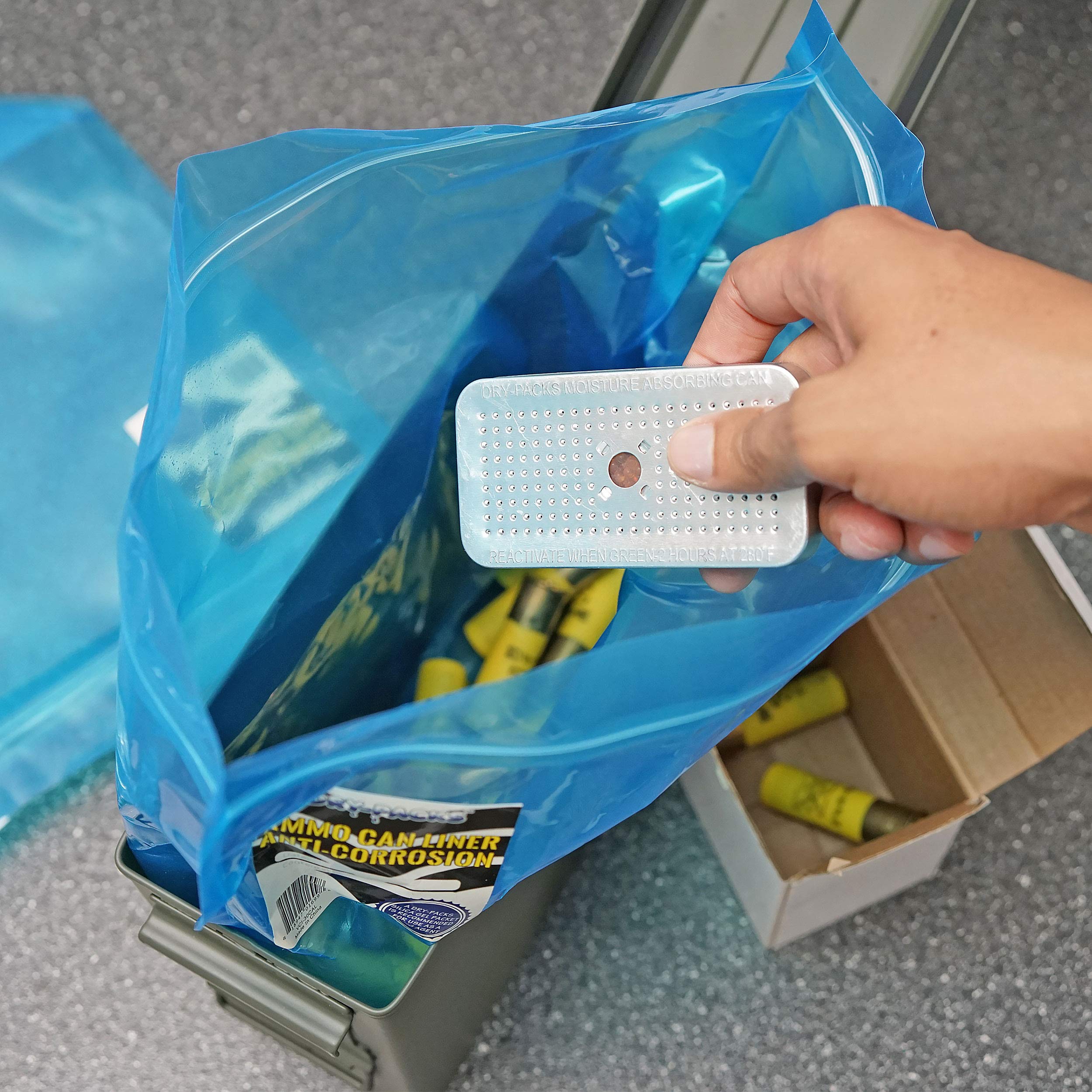 Dry-Packs Indicating Silica Gel 40 Grams in Sturdy Aluminum Dehumidifying Canister - No Cobalt Chloride II - DP40CAN